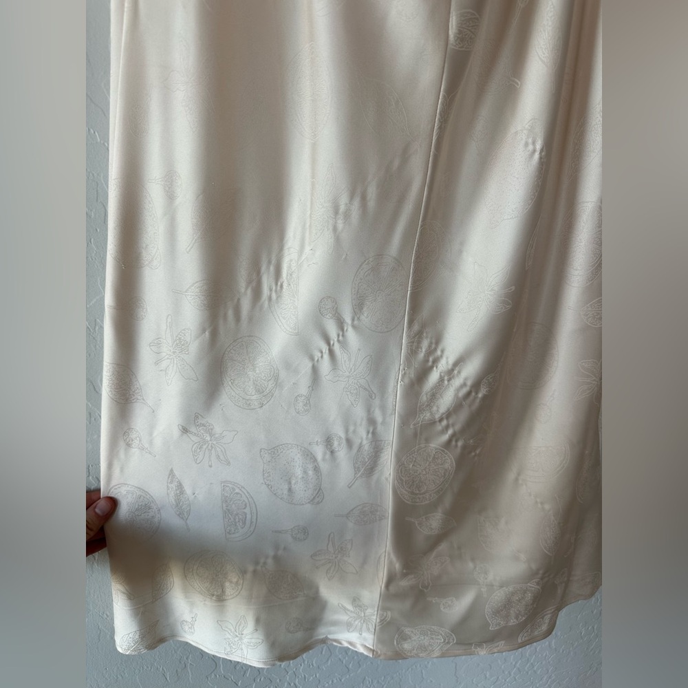 Kittenish‎ Cream Slip Citrus Dress Cowl Neck Sleeveless - Picture 6 of 8